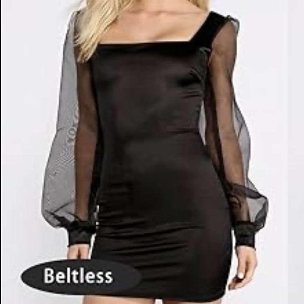 WINDSOR black Satin Mini dress